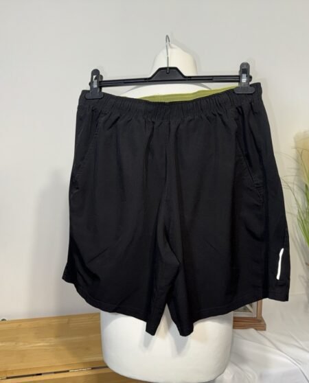 Black Gym Shorts Stretch Sides Slash&back Pocket Size L