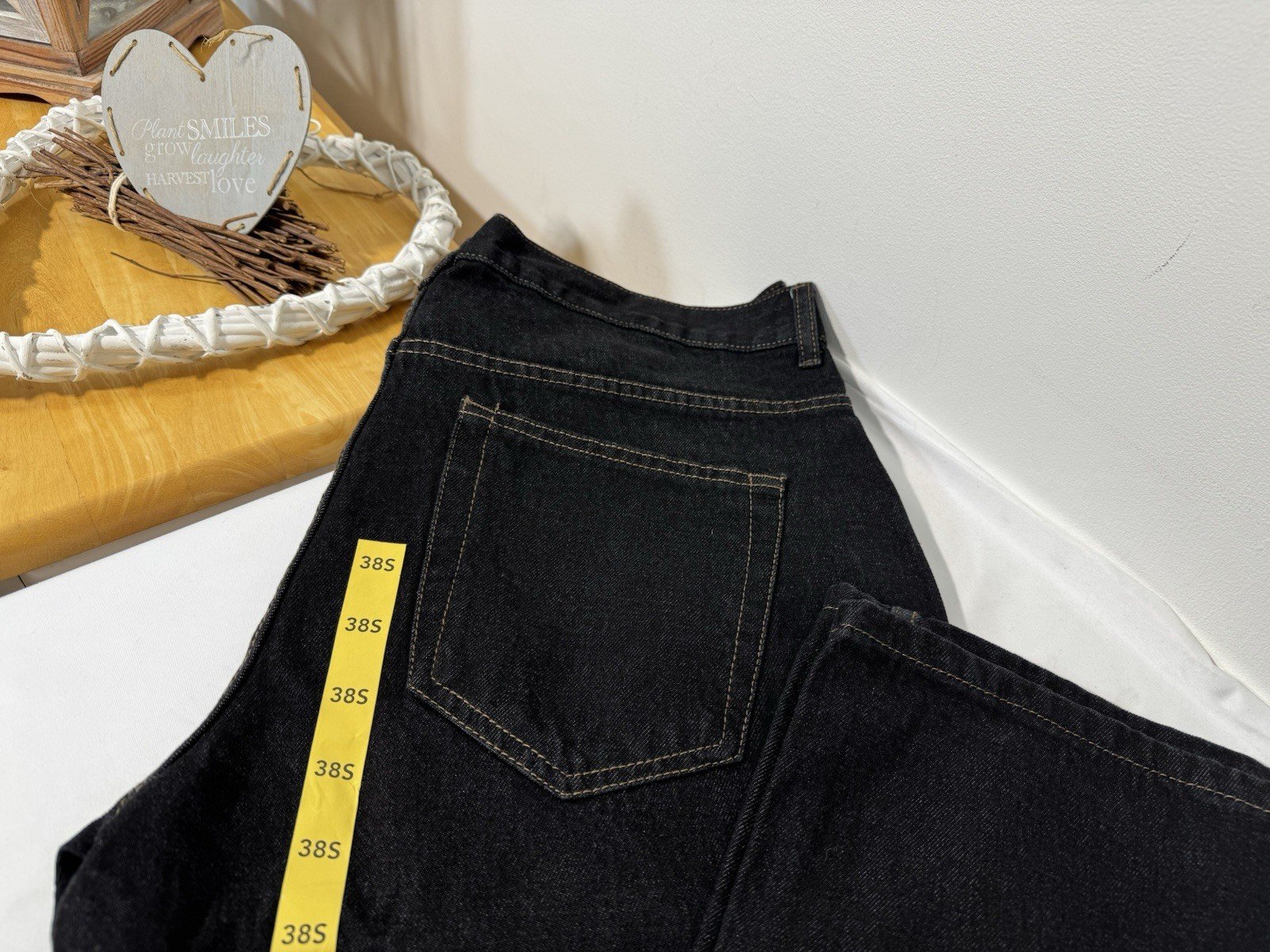Black Straight Fit Jeans W38 L31