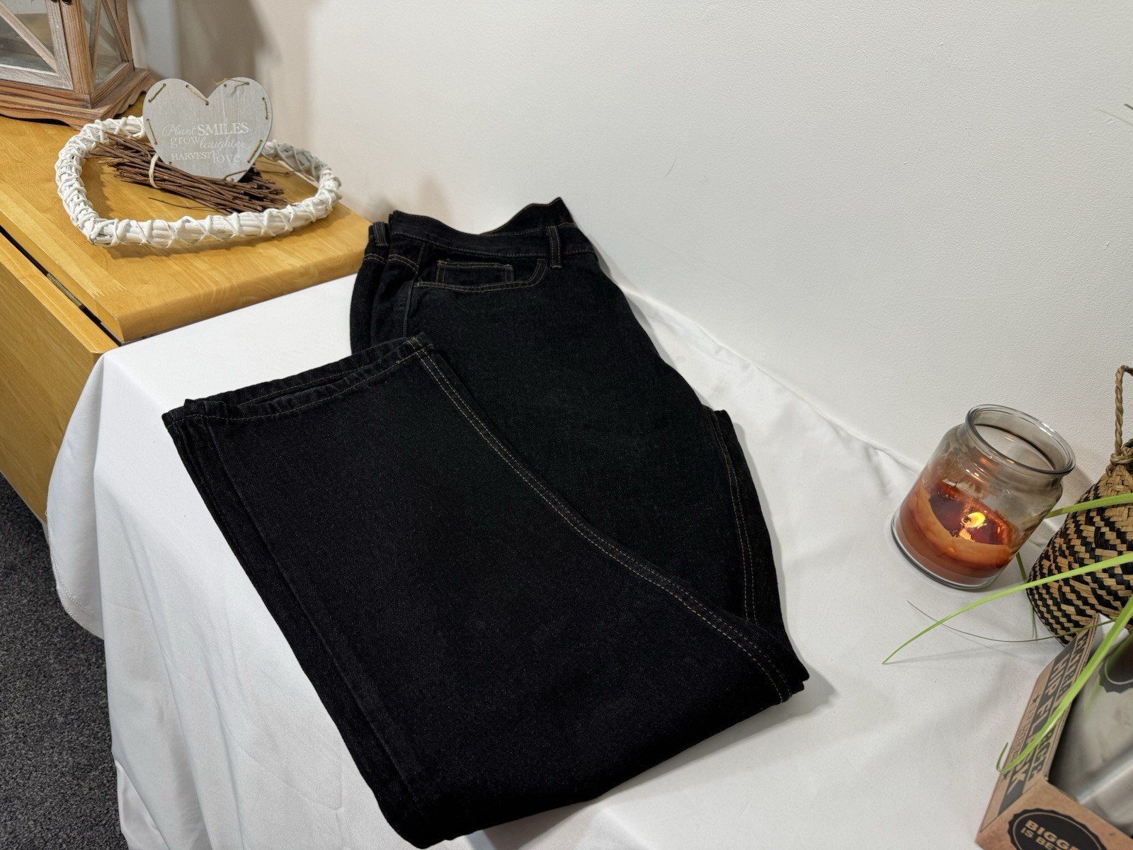 Black Straight Fit Jeans W38 L31