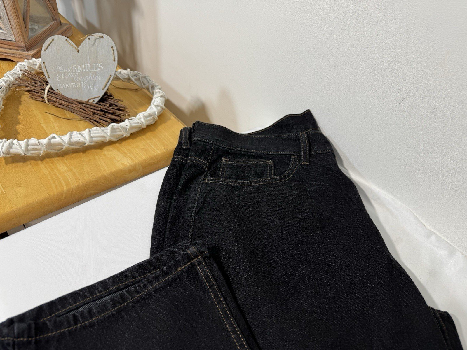 Black Straight Fit Jeans W38 L31