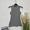 Boohoo Grey High Neck Fitted Tank Top Size 6