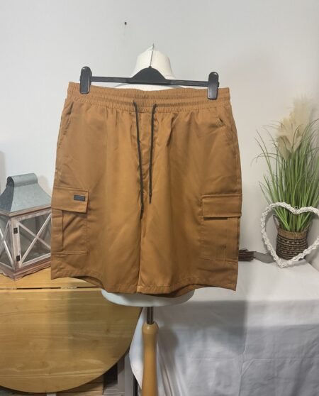 Brown Cargo Shorts Elasticated Waist Size XL