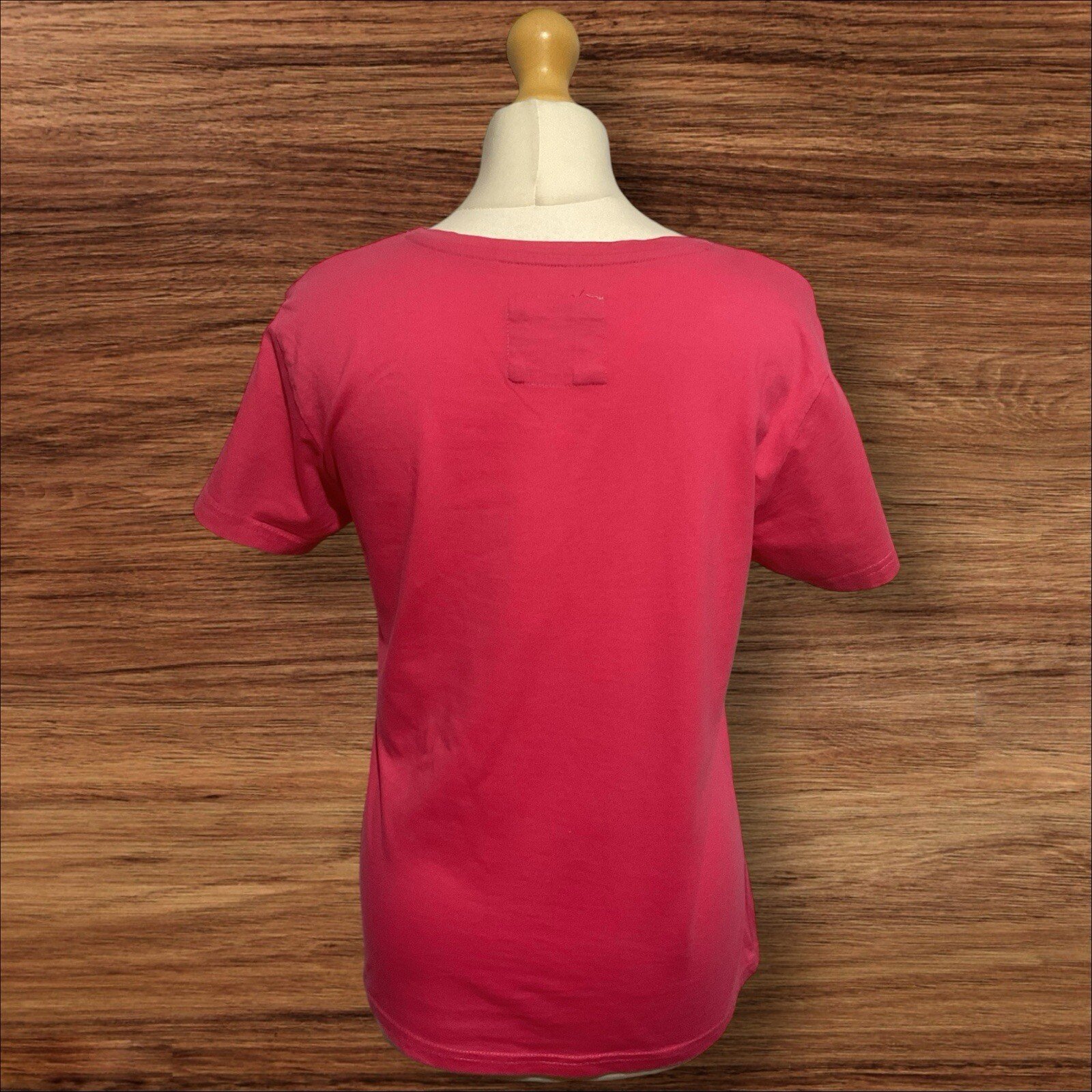 Cerise Pink T Shirt Scoop Neck Short Sleeve Size 12-14