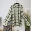 Cream & Sage Super Soft Brush Cotton Long Sleeve Shirt Size L