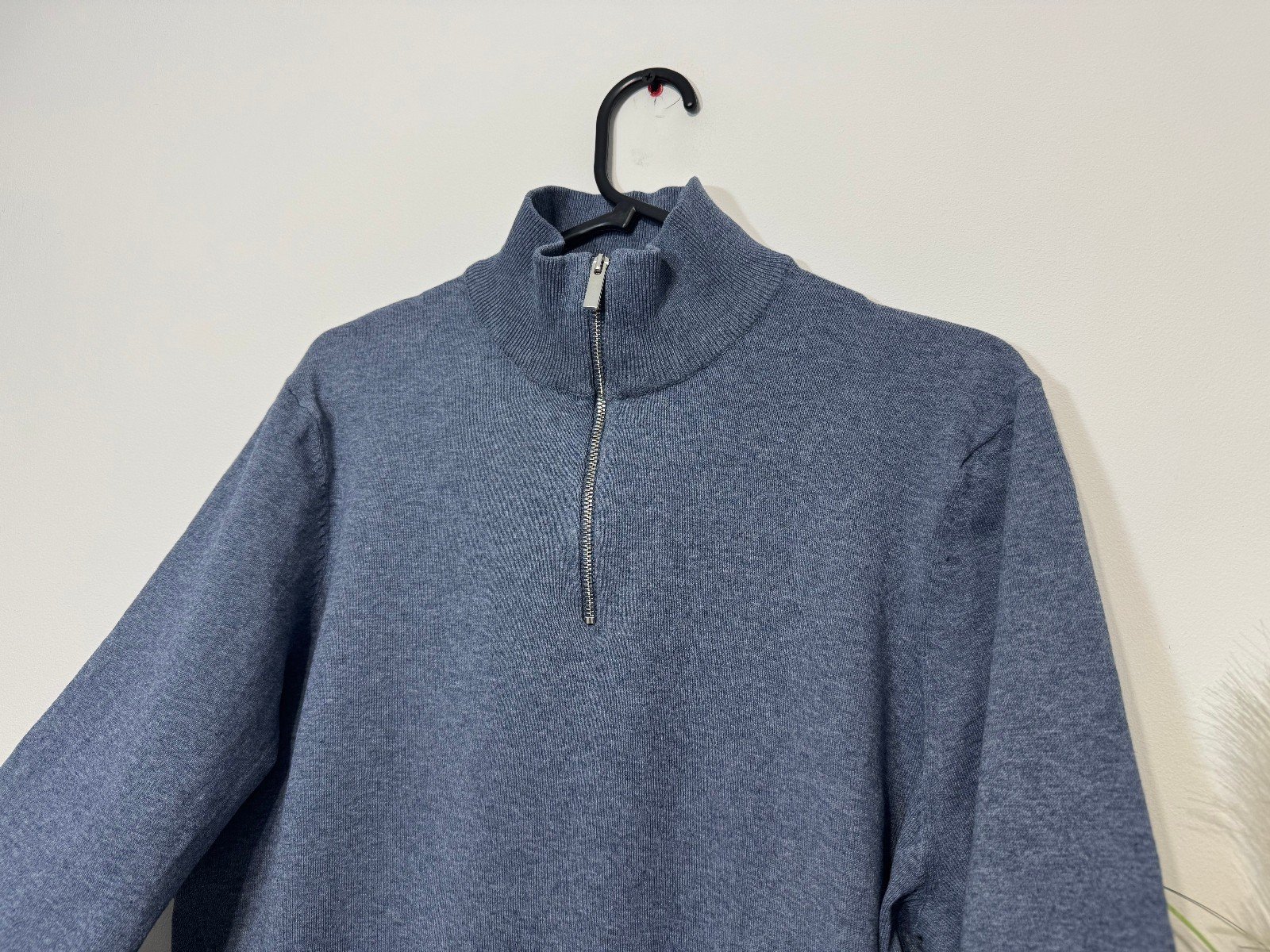 F&F Powder Blue 1/4 Zip High Neck Jumper Size L