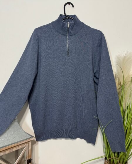 F&F Powder Blue 1/4 Zip High Neck Jumper Size L