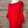 F&F Red Blouse Boat Neck Double Bell Sleeve Side Splits Size 18