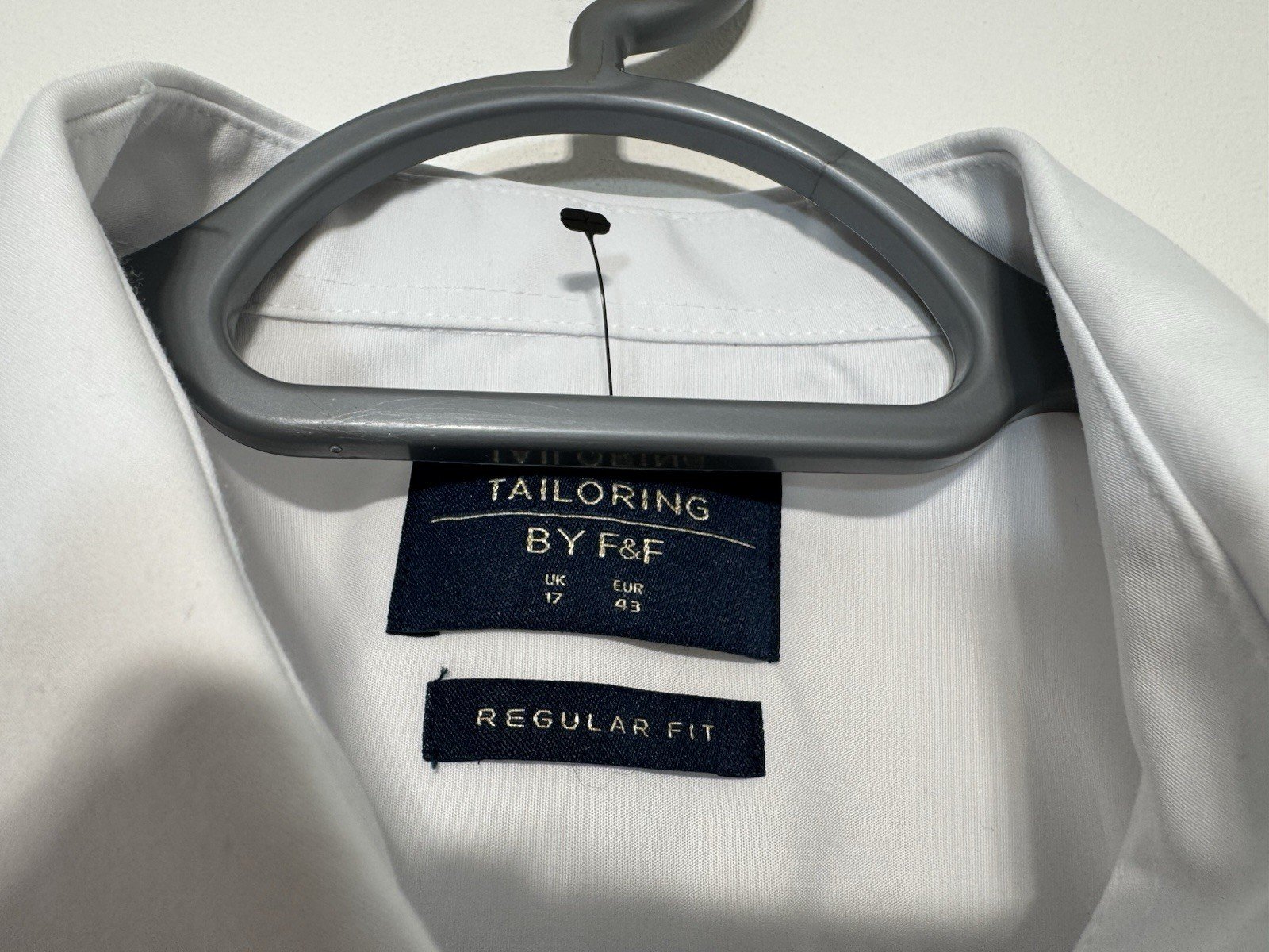 F&F Tailoring White Long Sleeve Shirt Neck 17