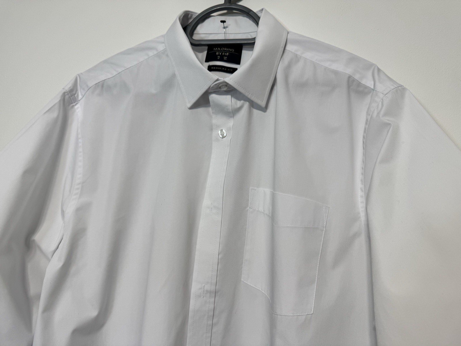 F&F Tailoring White Long Sleeve Shirt Neck 17
