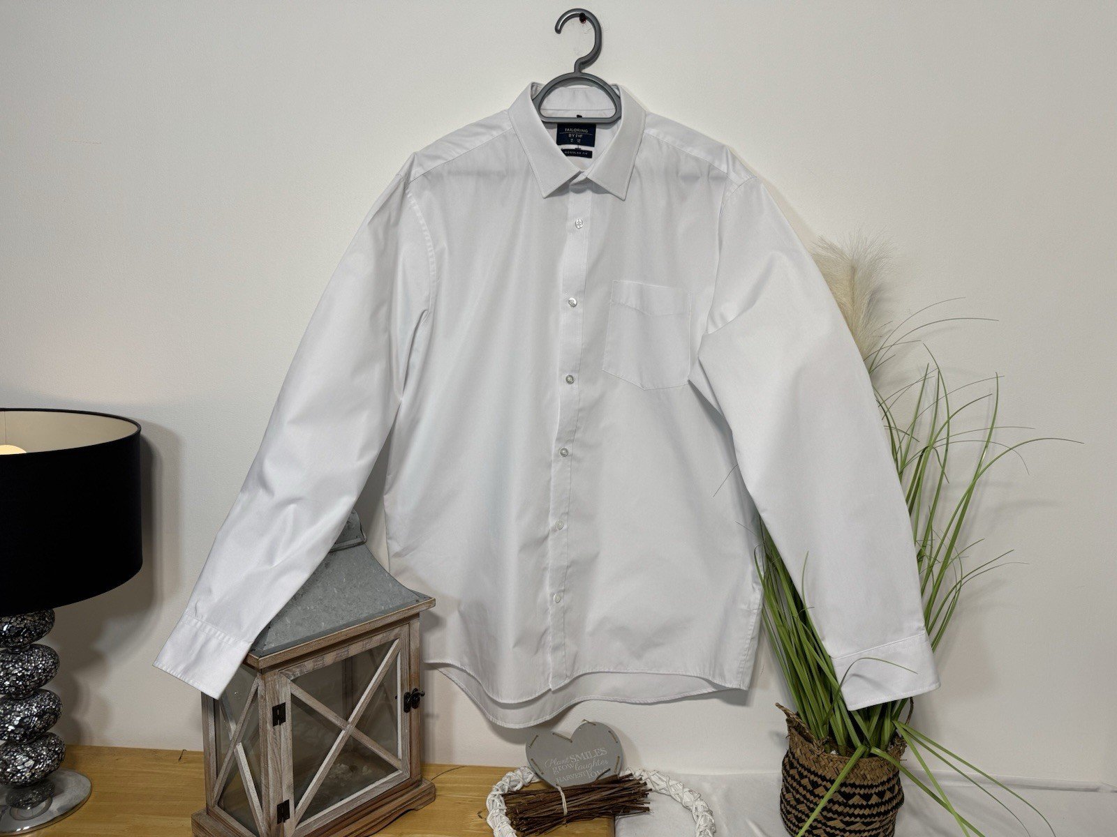 F&F Tailoring White Long Sleeve Shirt Neck 17