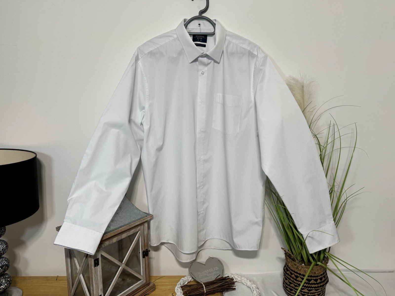 F&F Tailoring White Long Sleeve Shirt Neck 17
