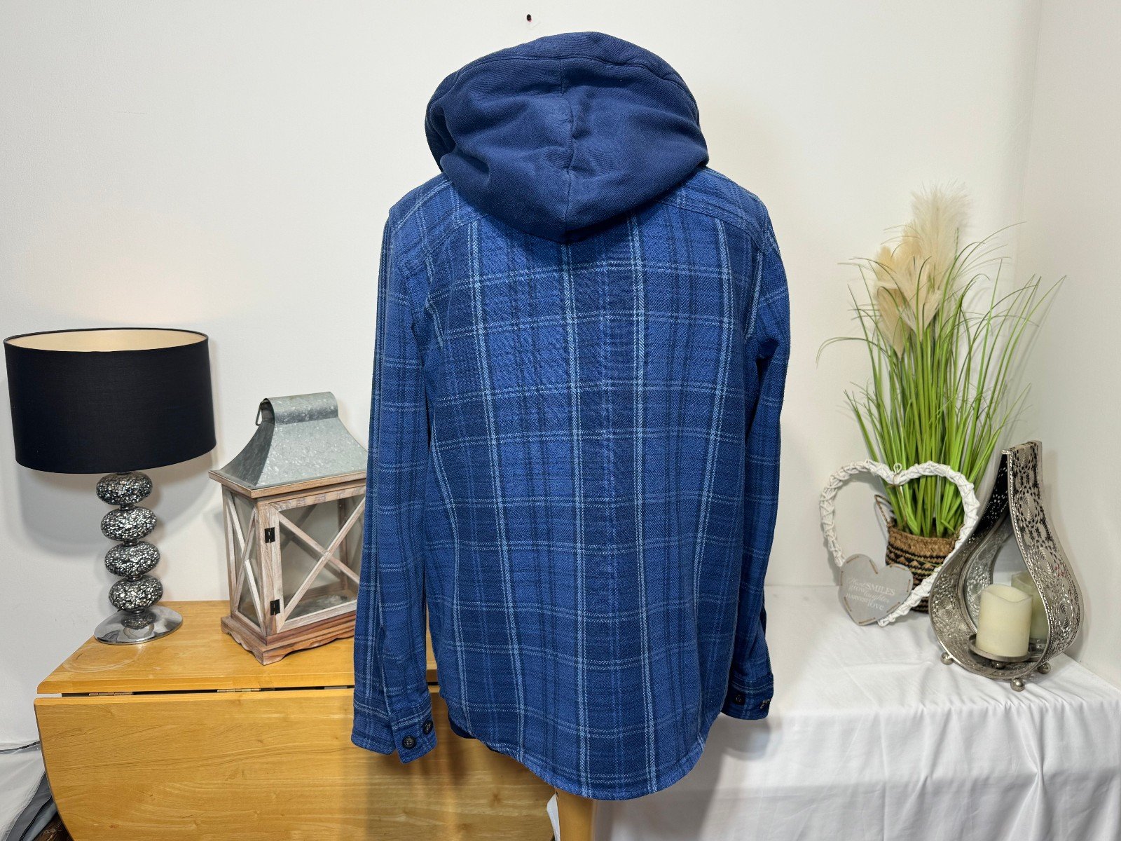 Fat Face Thick Check Hooded Shacket Size M