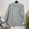 John Rocha Stripe Textured Cotton Blend Long Sleeve Shirt Size L