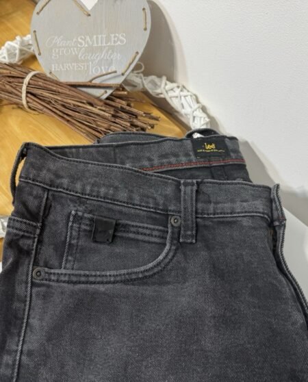 LEE Black Distressed Slim Fit Jeans W32 L33