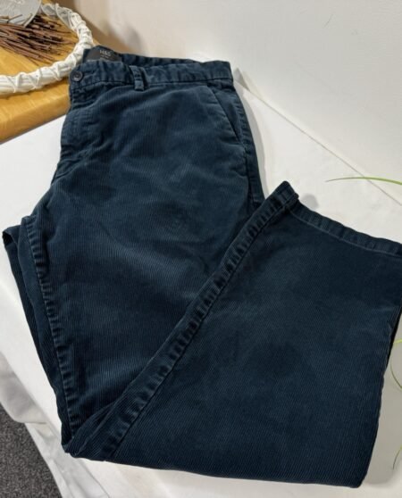 M&S Petrol Green Corduroy Straight Fit Chinos W36 L28