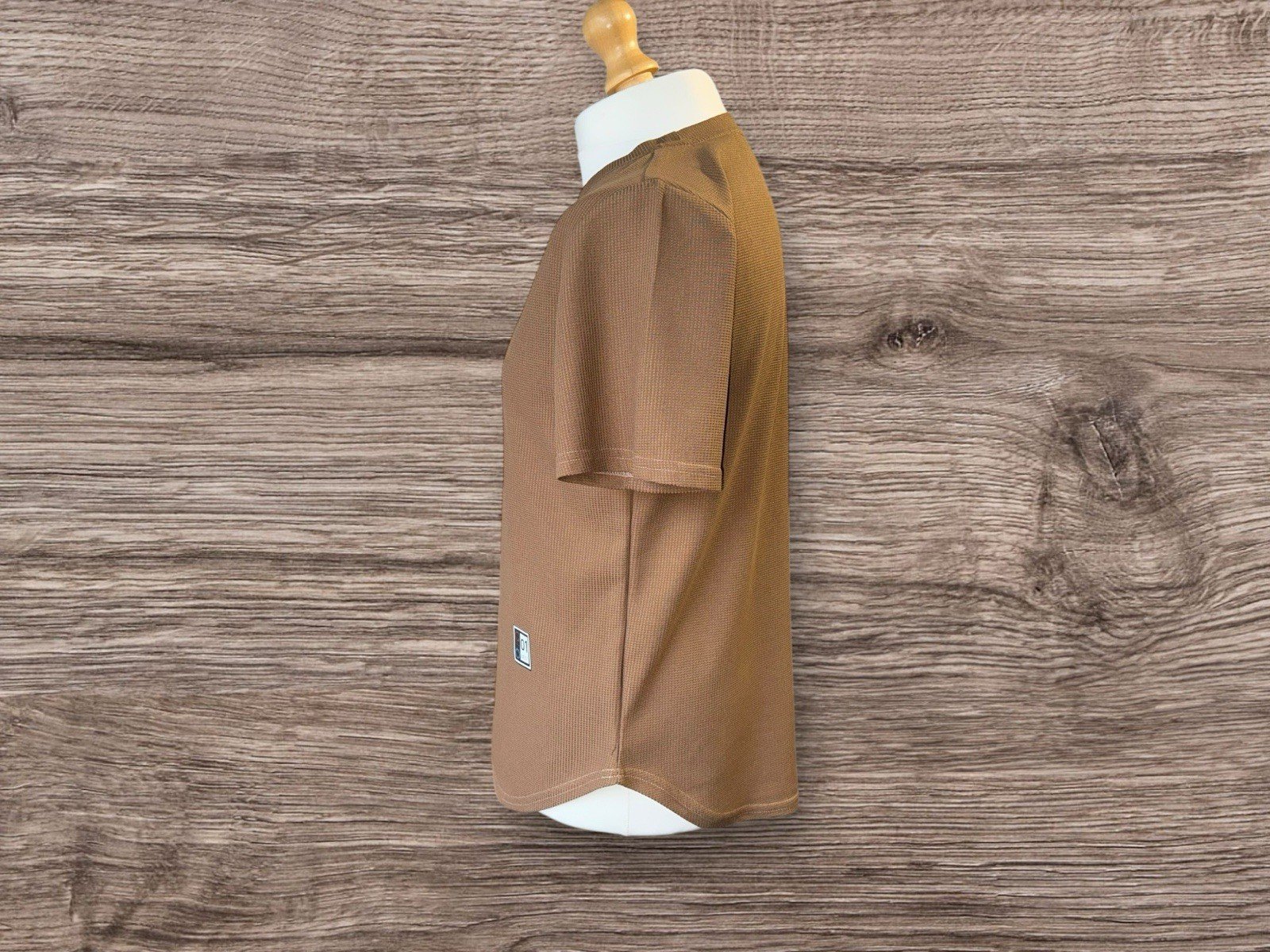 Manfinity Taupe Waffle Design T Shirt Round Neck Short Sleeve Size M