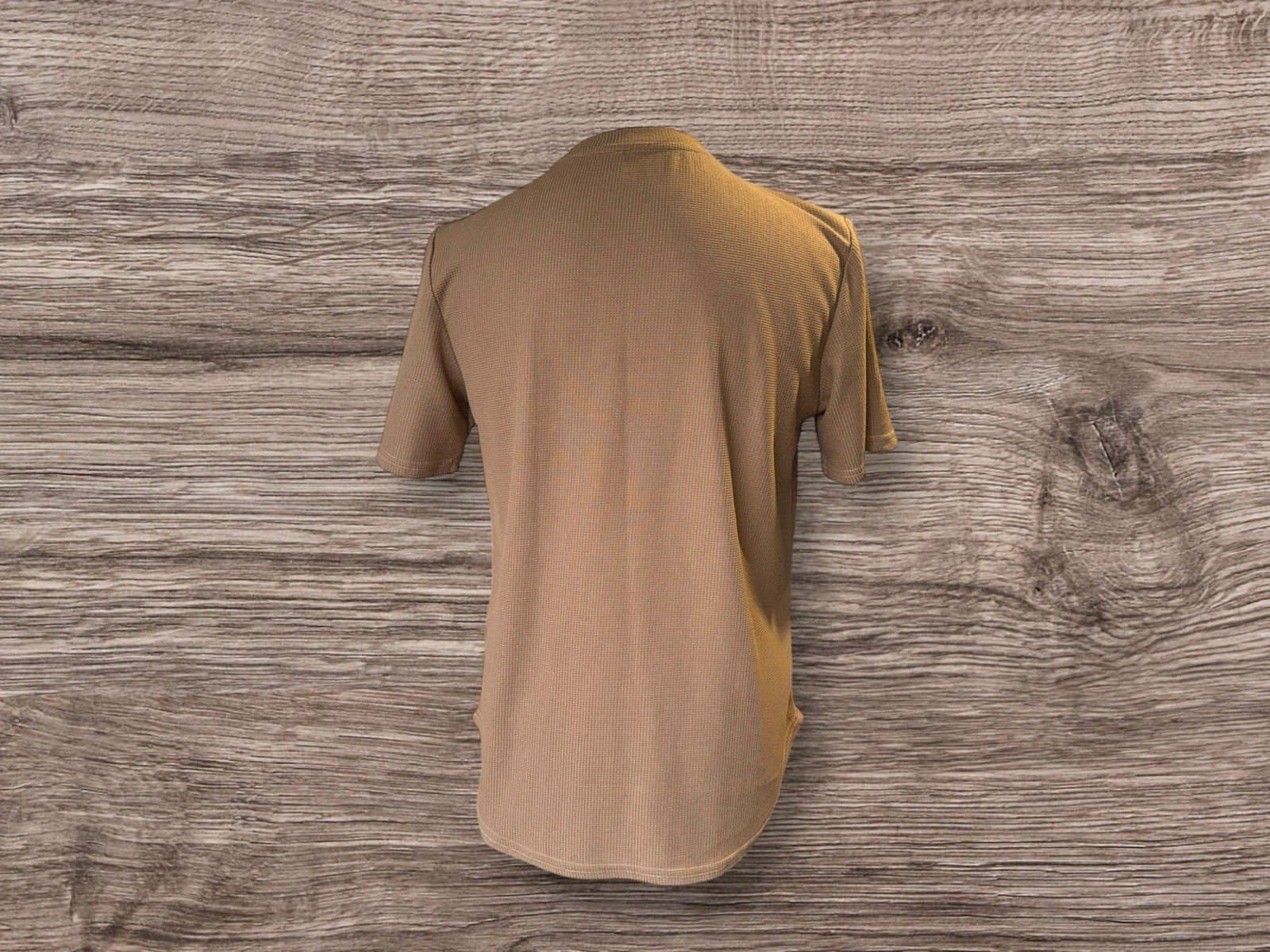 Manfinity Taupe Waffle Design T Shirt Round Neck Short Sleeve Size M