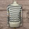 Next Fine Knit Stripe Jumper Round Neck Split Hem Sides Size XS