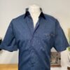 Next Tailoring Navy Diamond Print Short Sleeve Shirt Size 3XL