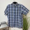 Real Clothing Company Blue Check Short Sleeve Shirt Size L