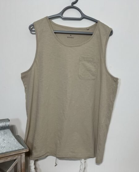 Stone Cotton Vest Top Size XL