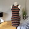 Superdry Stripe Jersey Racer Back Bodycon Dress Size 10