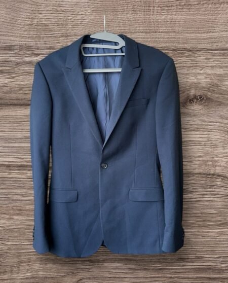 Topman Navy Blue Lined Single Breast Blazer Jacket Inside Pockets Pit-pit 21in