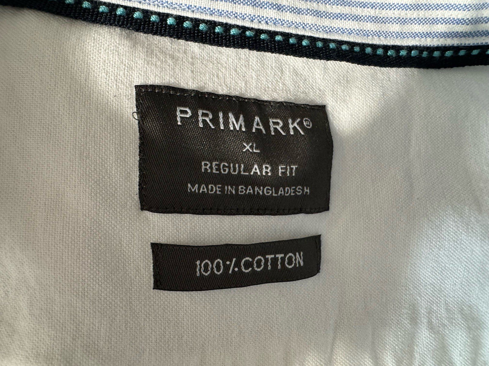 White Heavy Woven Regular Fit Long Sleeve Shirt Size XL