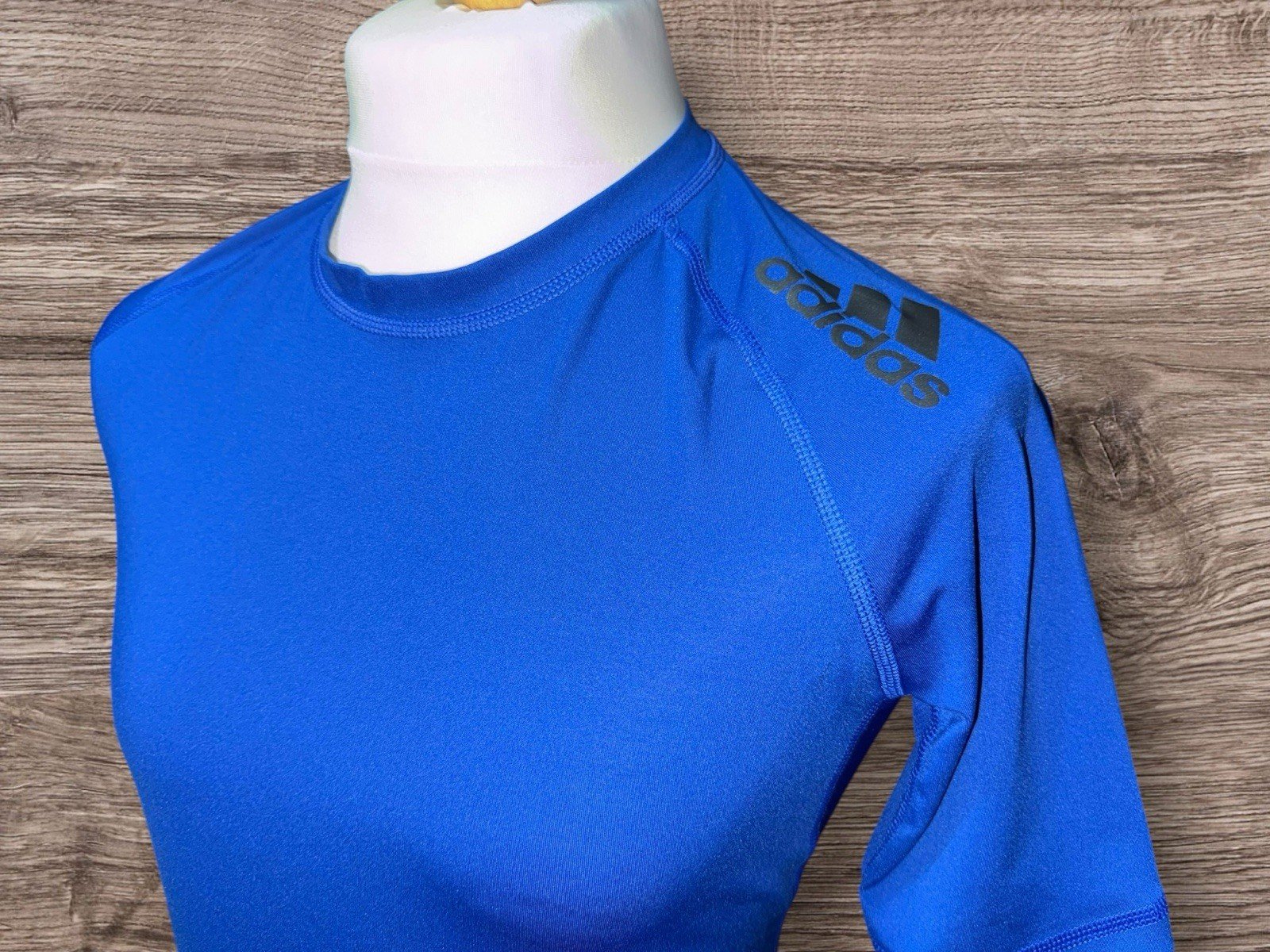 Adidas Alpha skin Climacool Royal Blue Gym Training Top Shoulder Motif Size M