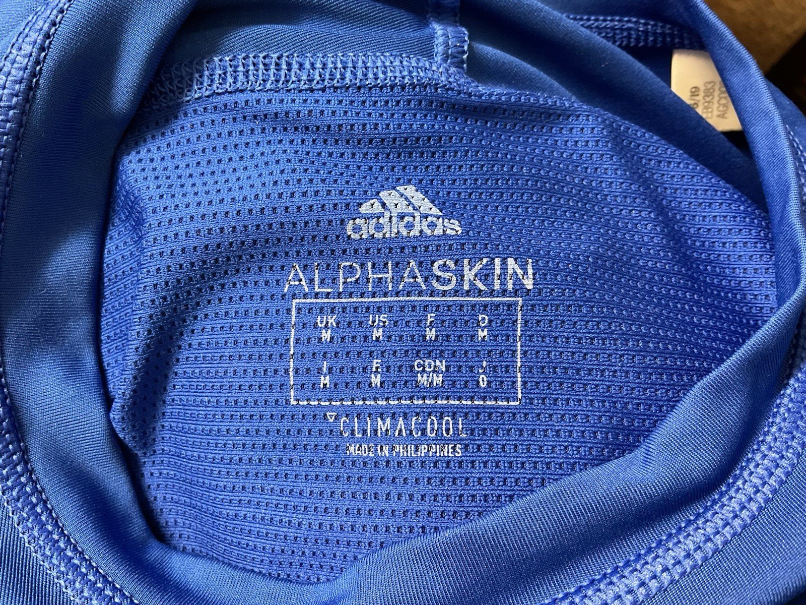 Adidas Alpha skin Climacool Royal Blue Gym Training Top Shoulder Motif Size M