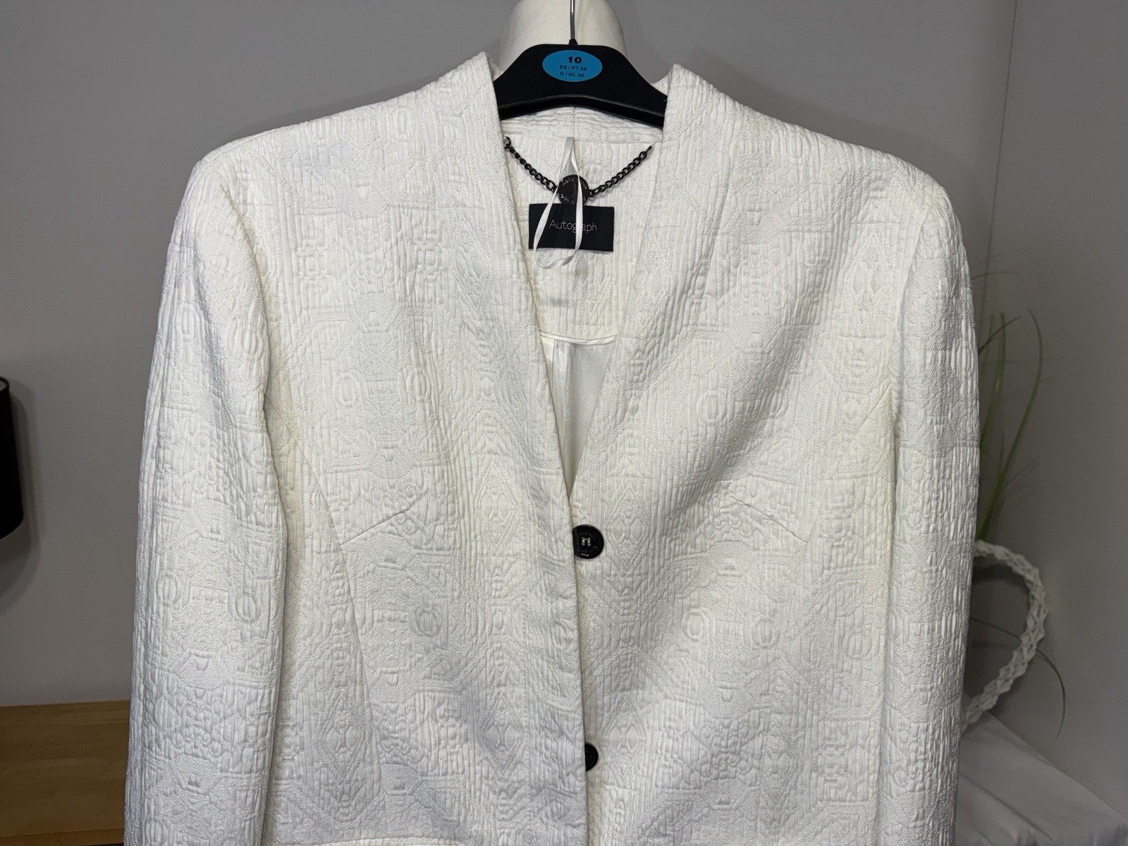 Autograph Ivory Textured Lined Coat Size 8