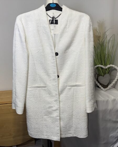 Autograph Ivory Textured Lined Coat Size 8