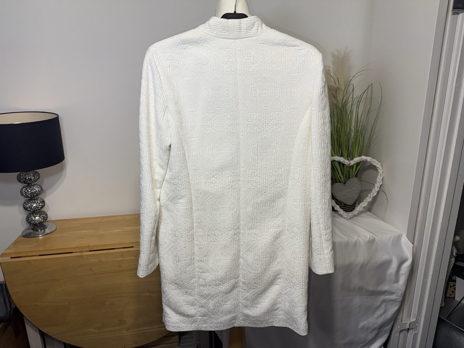 Autograph Ivory Textured Lined Coat Size 8