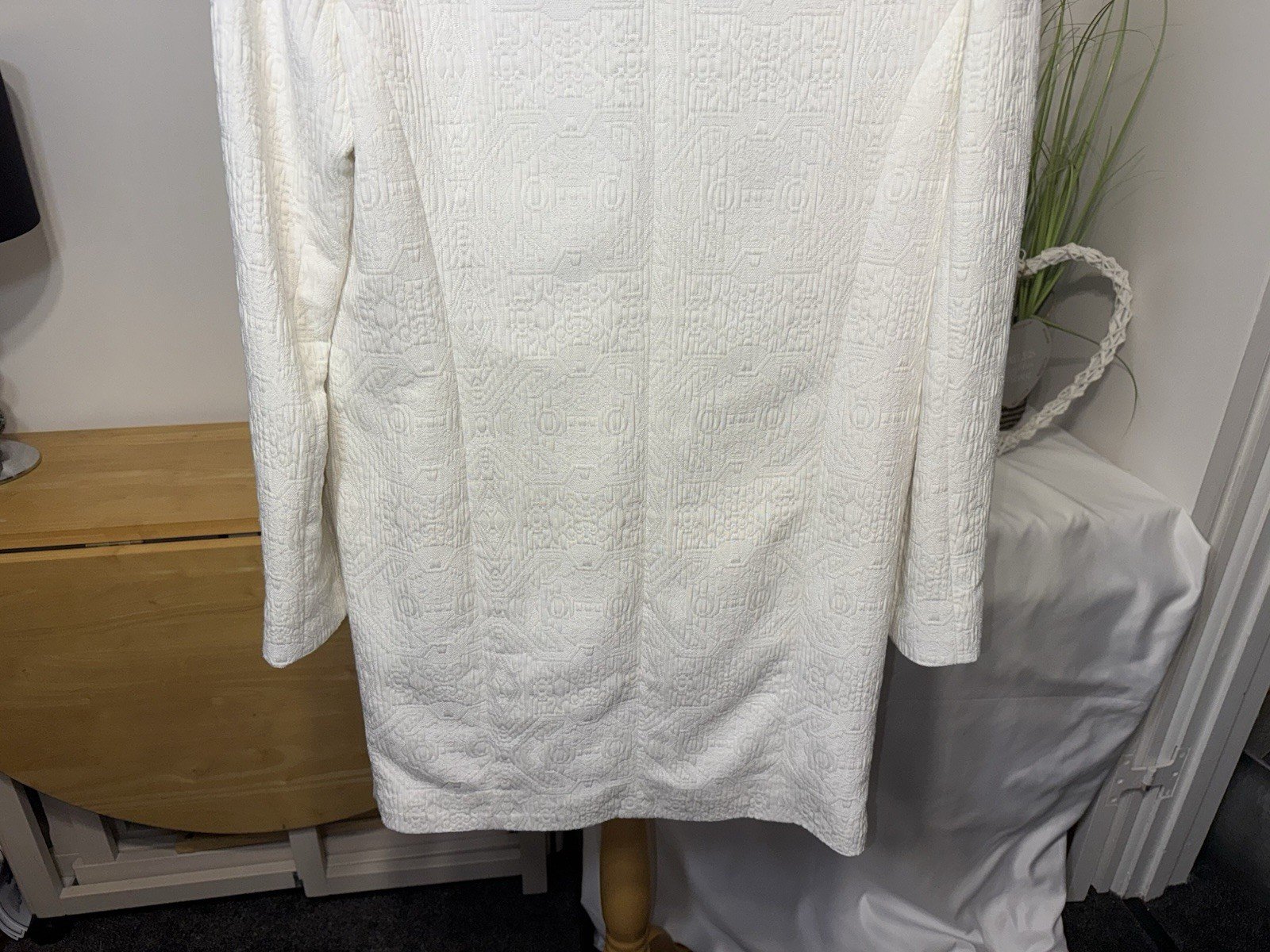 Autograph Ivory Textured Lined Coat Size 8