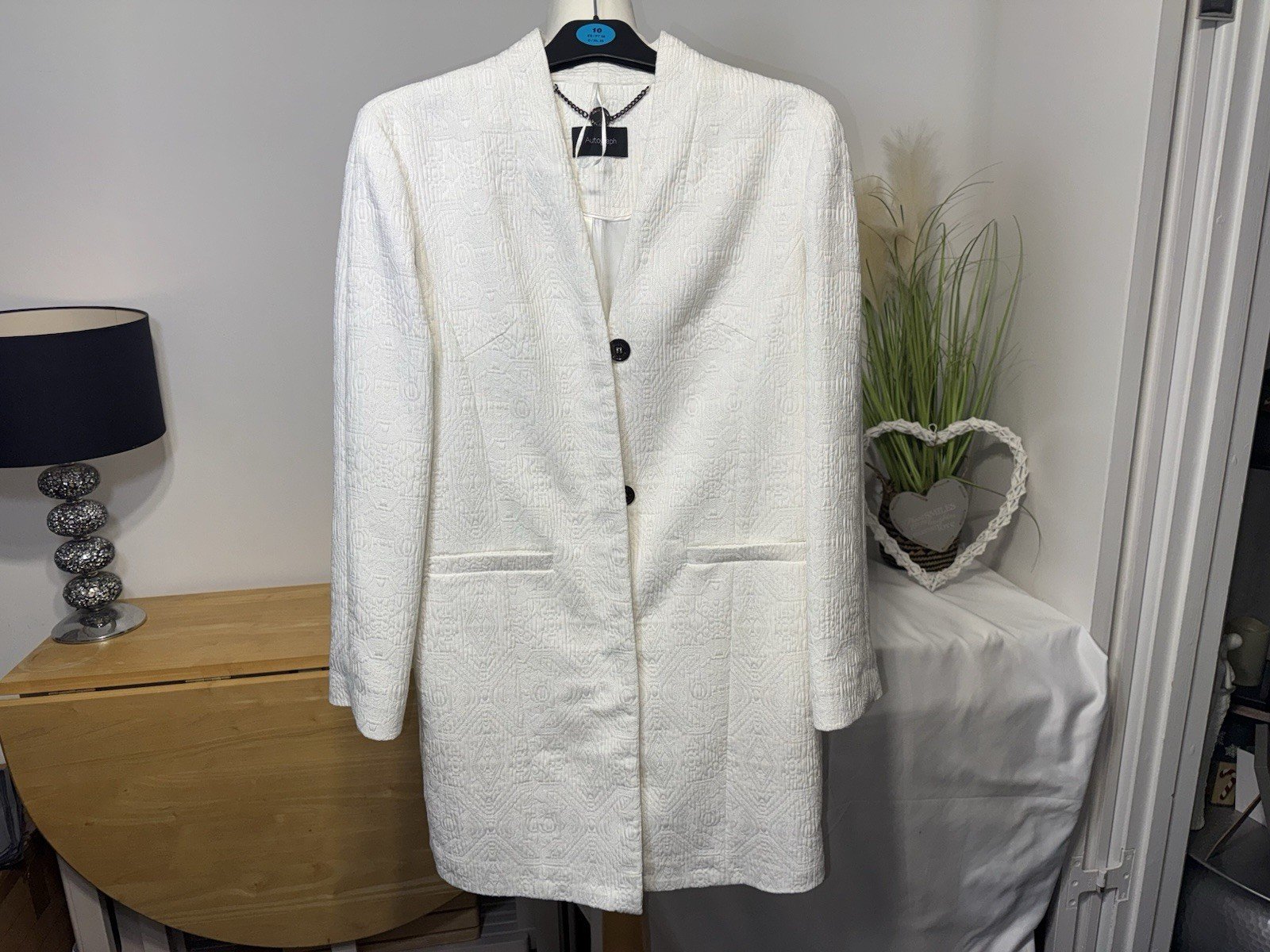 Autograph Ivory Textured Lined Coat Size 8
