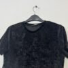 Black Velour Short Sleeve Peplum Top Size 8