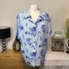 Blue Floral Relaxed Fit Blouse With Shoulder Pads Size 22in
