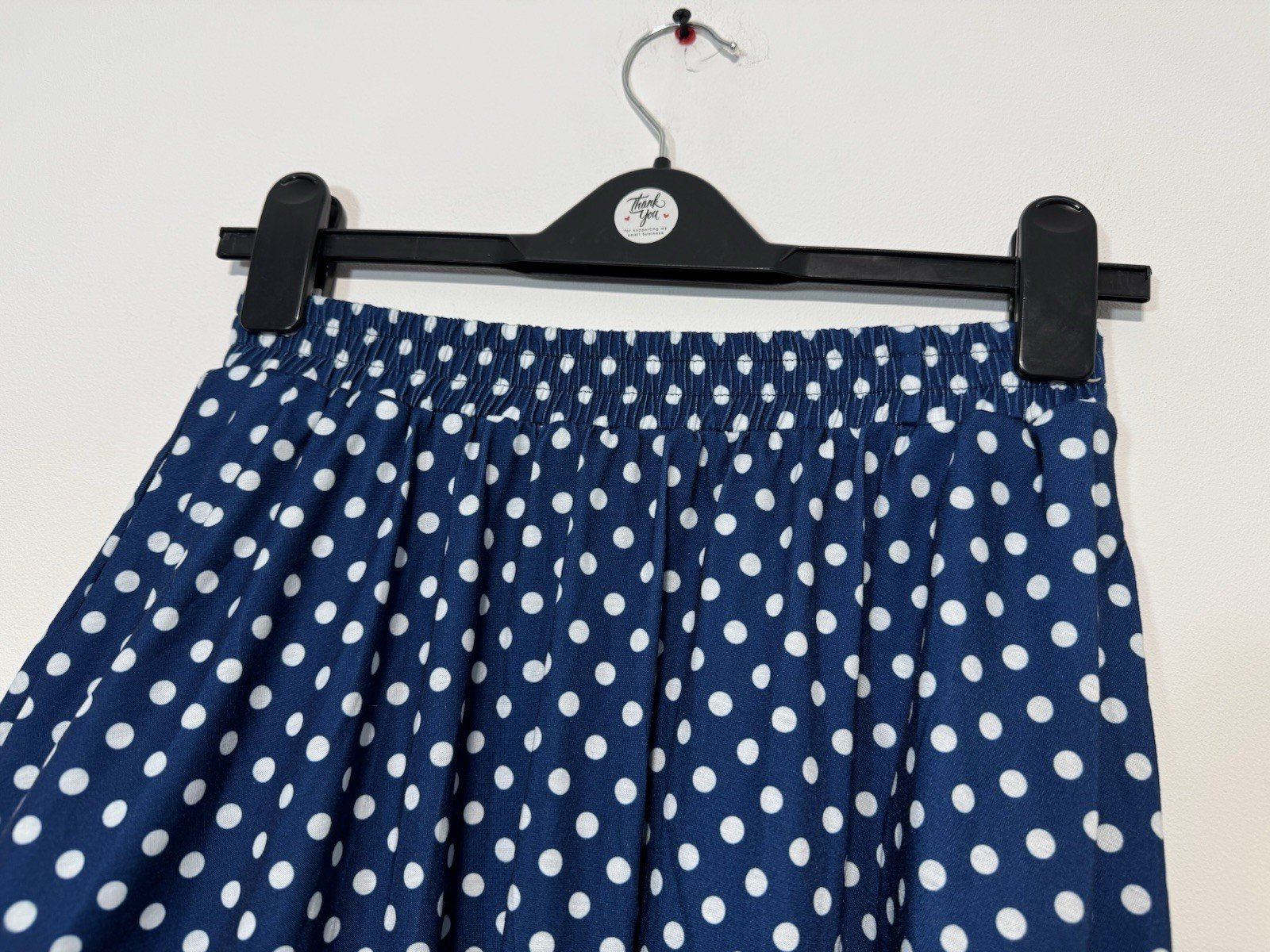 Blue Polka Dot Full Flowy Skirt Size 8-10