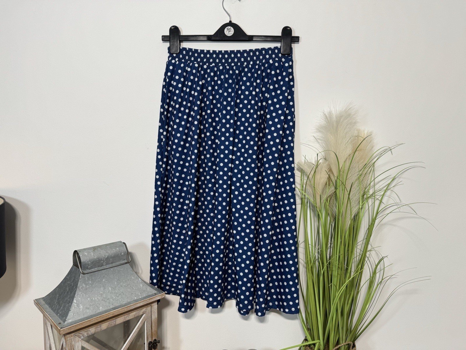 Blue Polka Dot Full Flowy Skirt Size 8-10