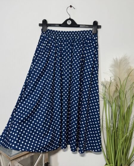 Blue Polka Dot Full Flowy Skirt Size 8-10