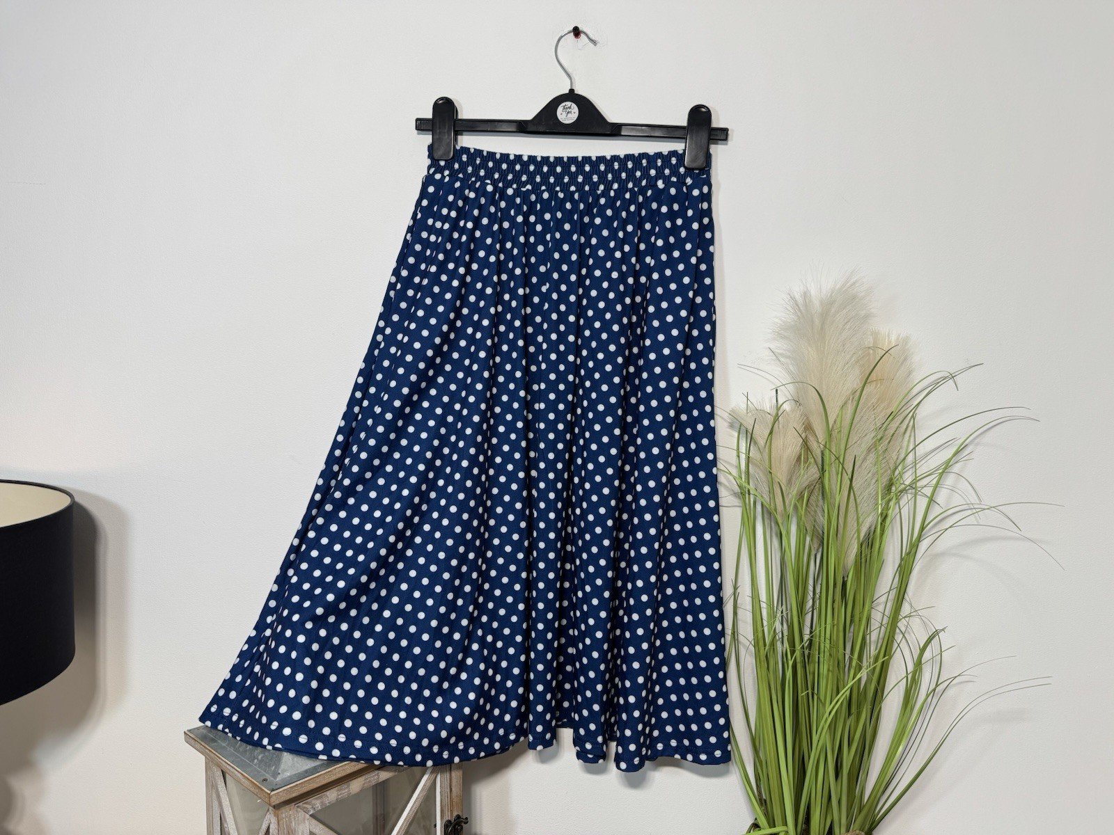 Blue Polka Dot Full Flowy Skirt Size 8-10
