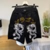 BoohooMan Black Canvas Cotton Graphic Shorts XS