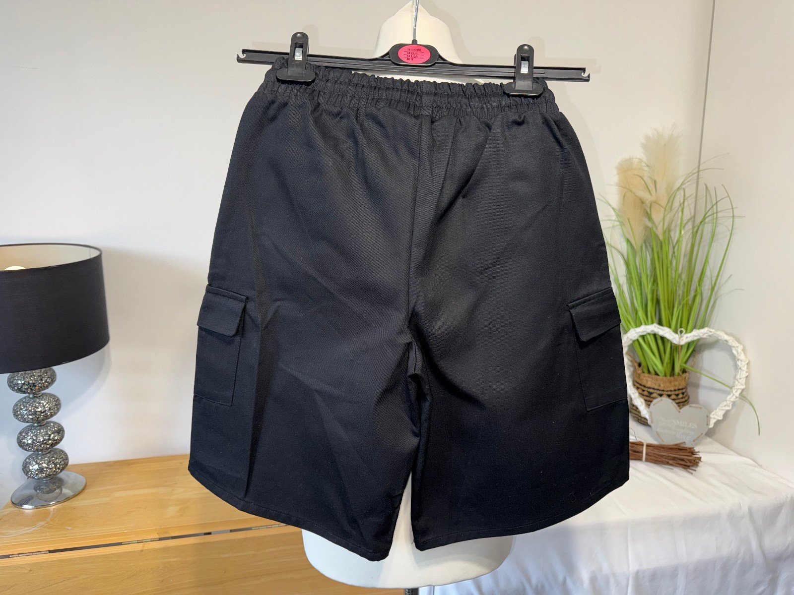 BoohooMan Black Canvas Cotton Graphic Shorts XS