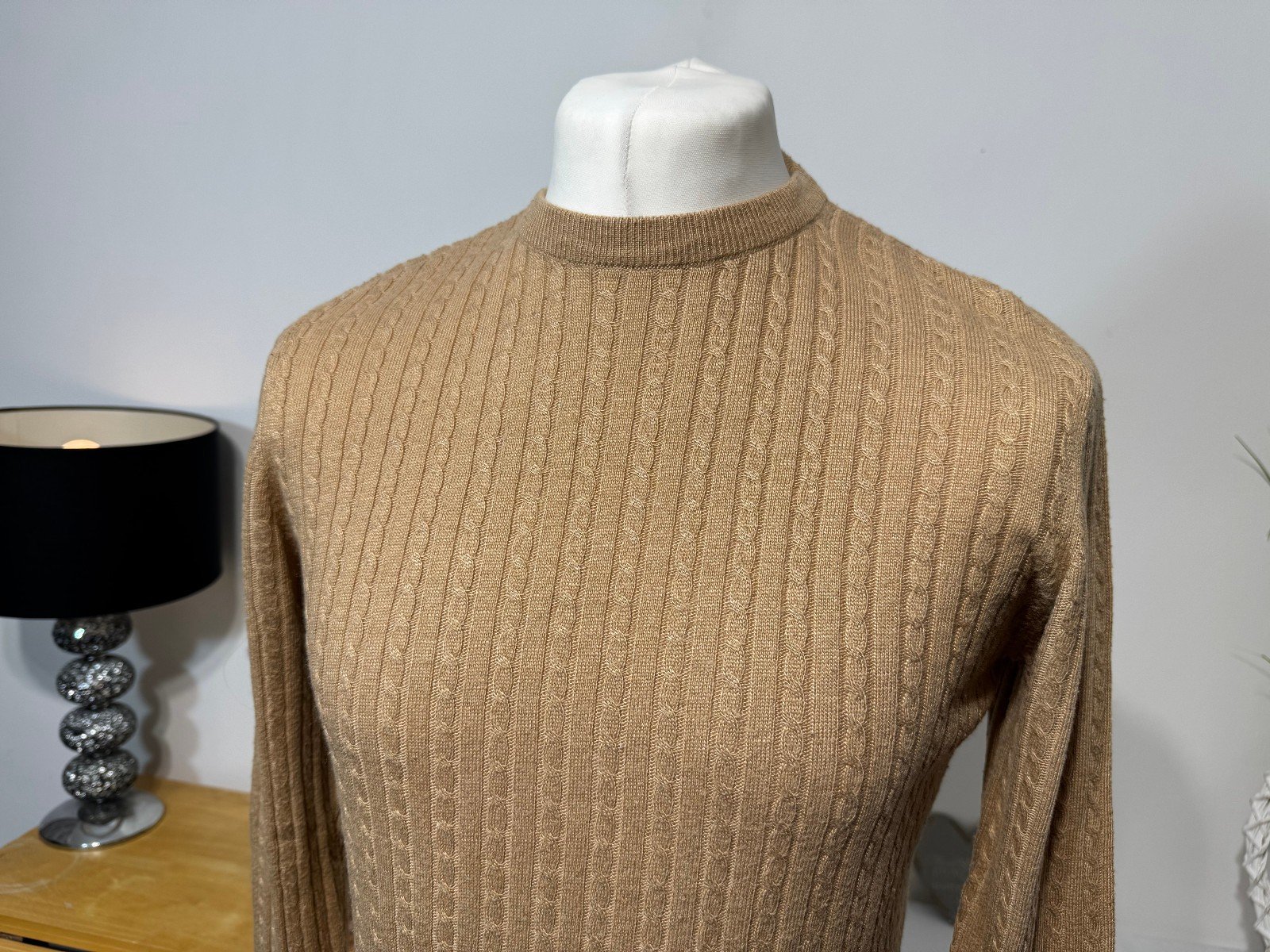 Burtons Fine Cable Knit Crew Neck Jumper Size M