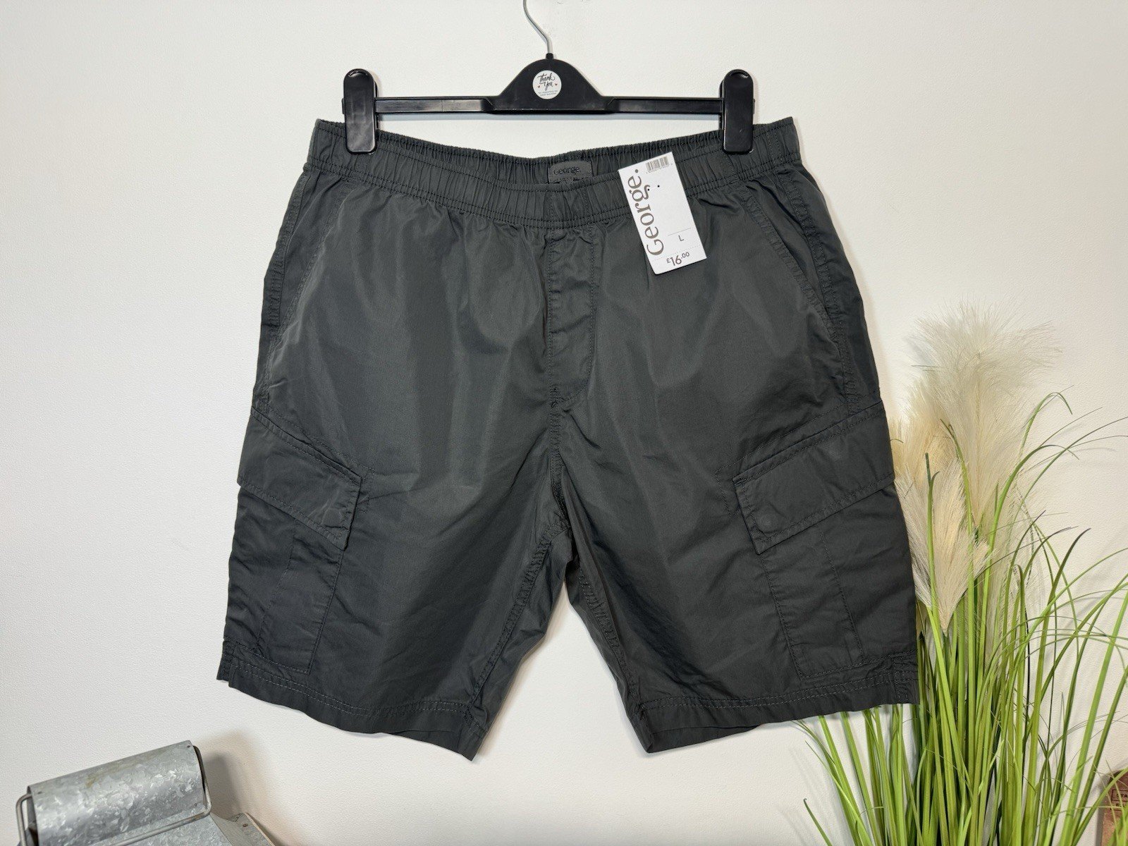 Charcoal Grey Cargo Shorts Size L