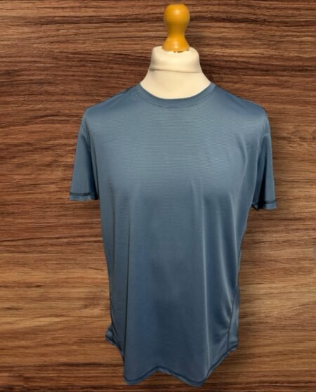 Crivit Blue Gym Top Rear And Arm Detail Round Neck Size L