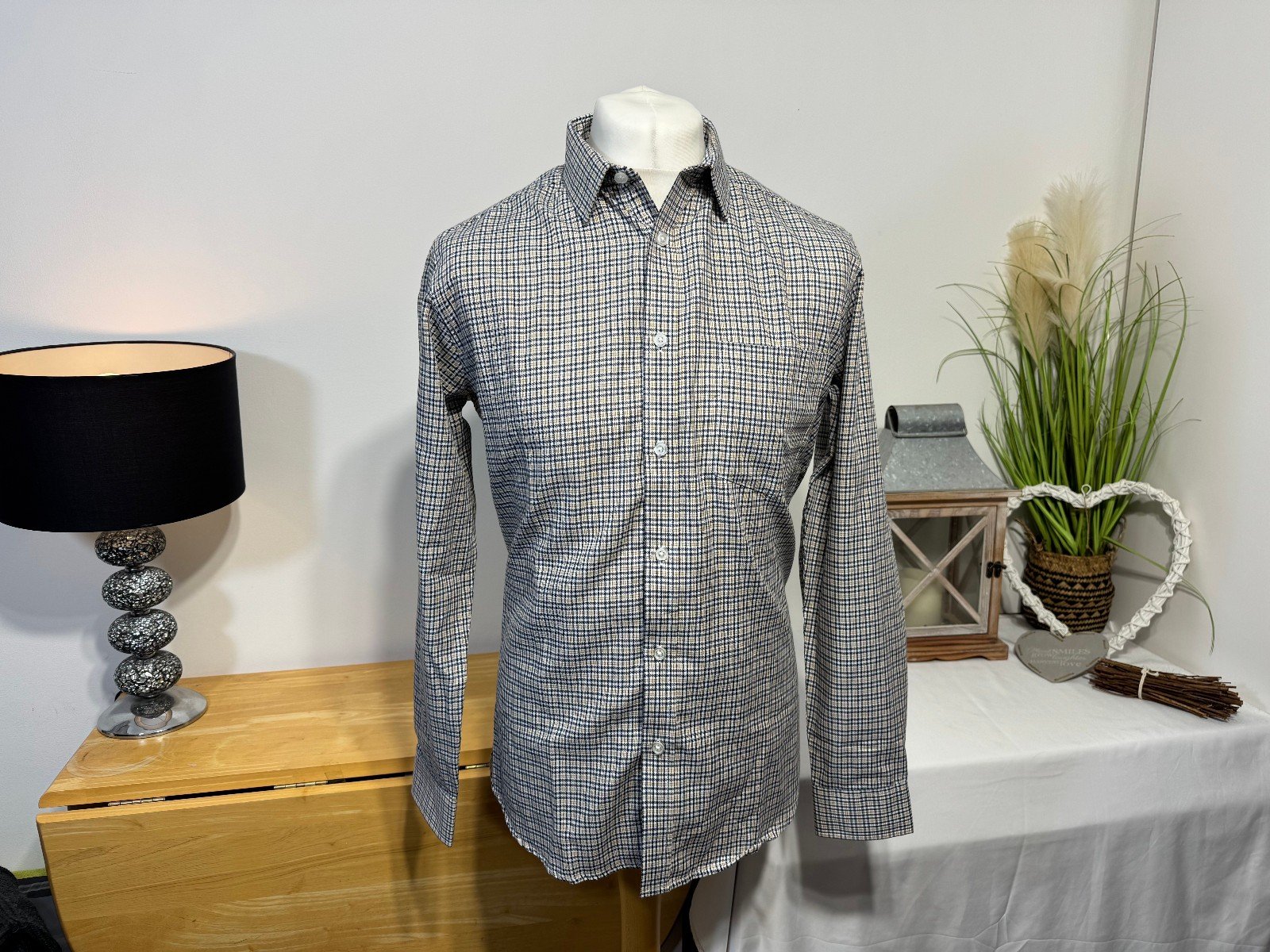 EWM JAMES PRINGLE CHECK LONG SLEEVE SHIRT SIZE M