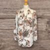 Ecru Floral Tie Front Blouse