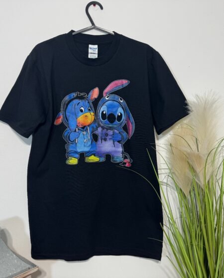 Eeyore & Stitch Graphic Cotton T-Shirt Size S