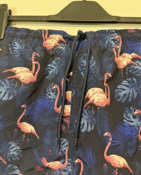 Flamingo Print Mesh Lined Swim Shorts Size XL